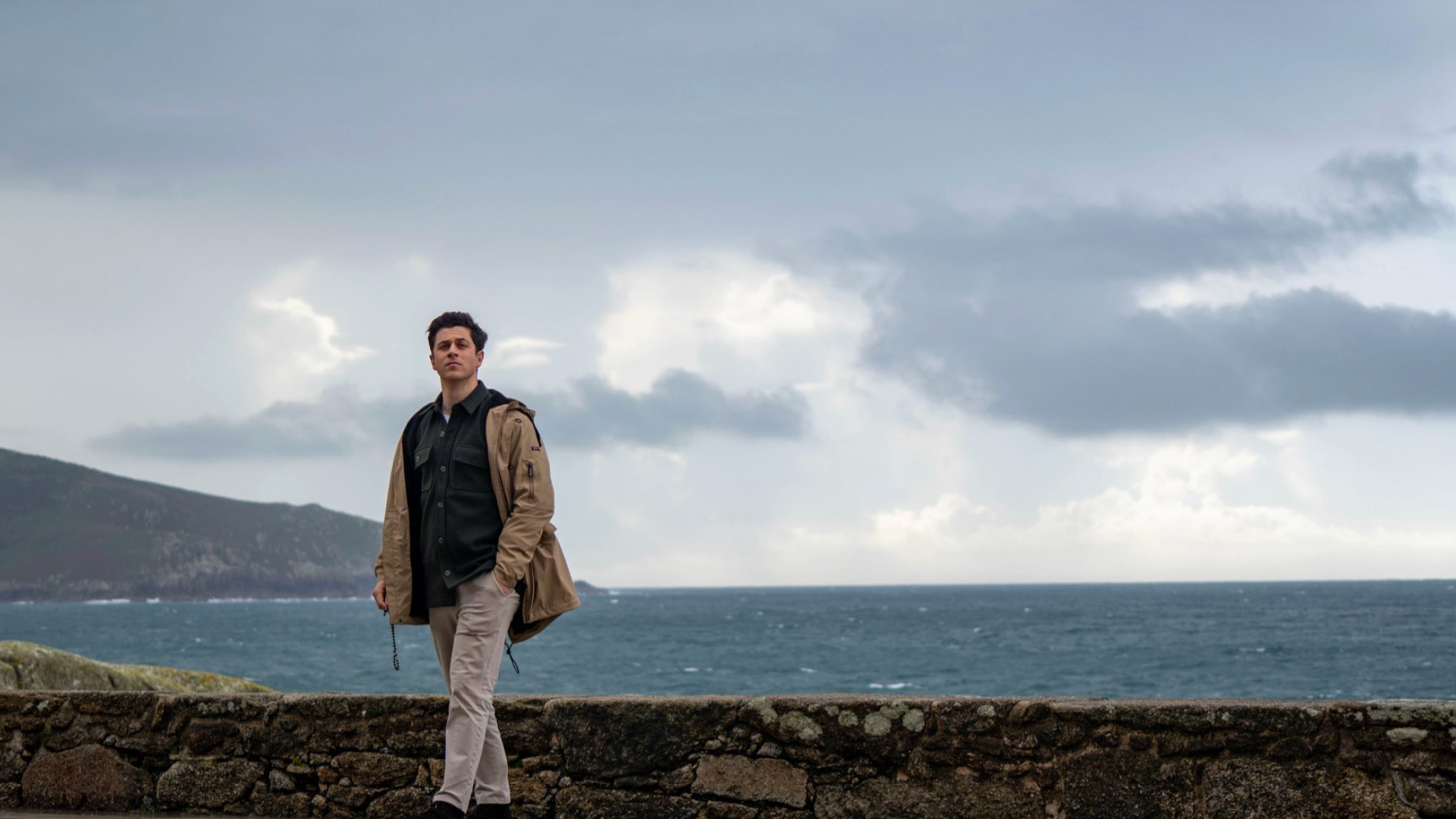 Imagen del actor estadounidense David Henrie durante el camino de Santiago