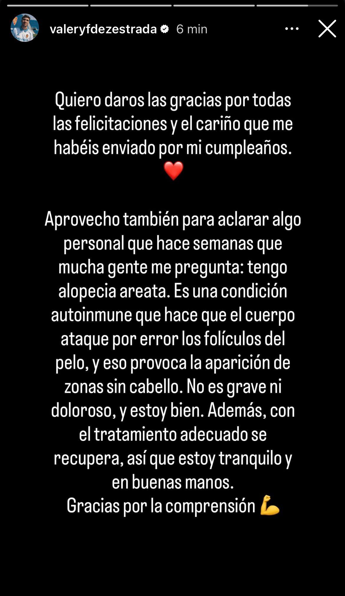 La historia en redes sociales de Valery Fernández, futbolista del Real Zaragoza