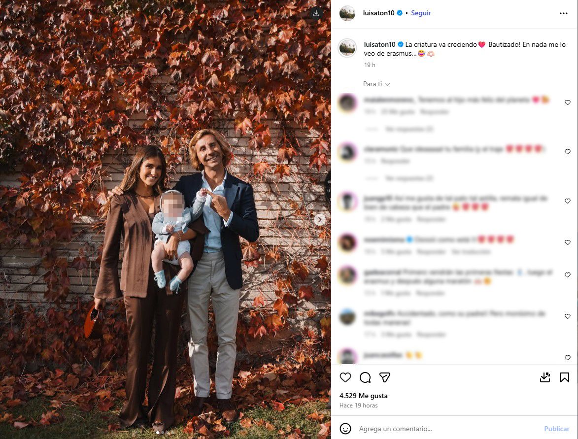 Luis Giménez y Maialen Moreno, con su hijo, Gonzalo