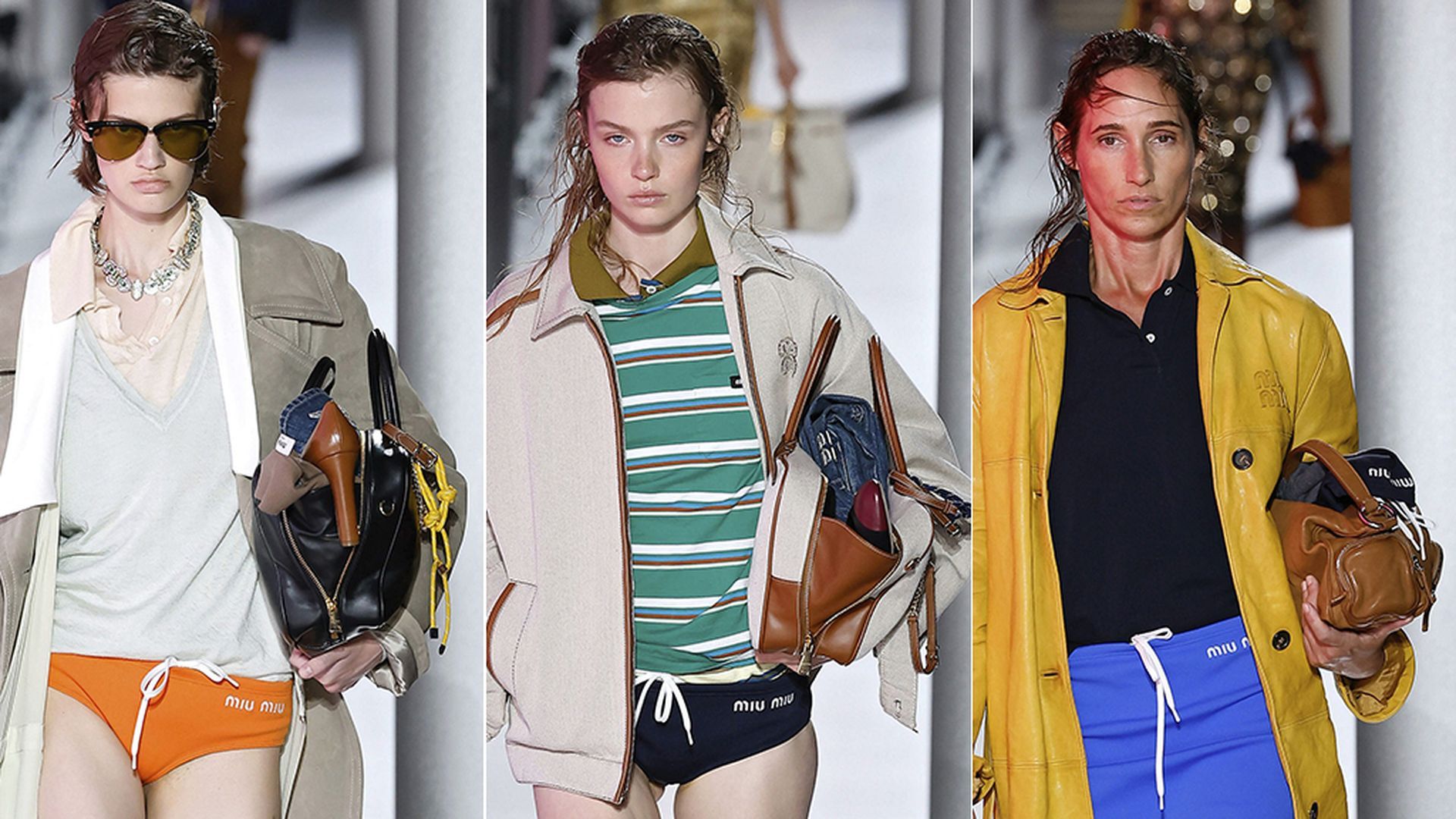 Bolsos abiertos en el desfile de Miu Miu verano 2024