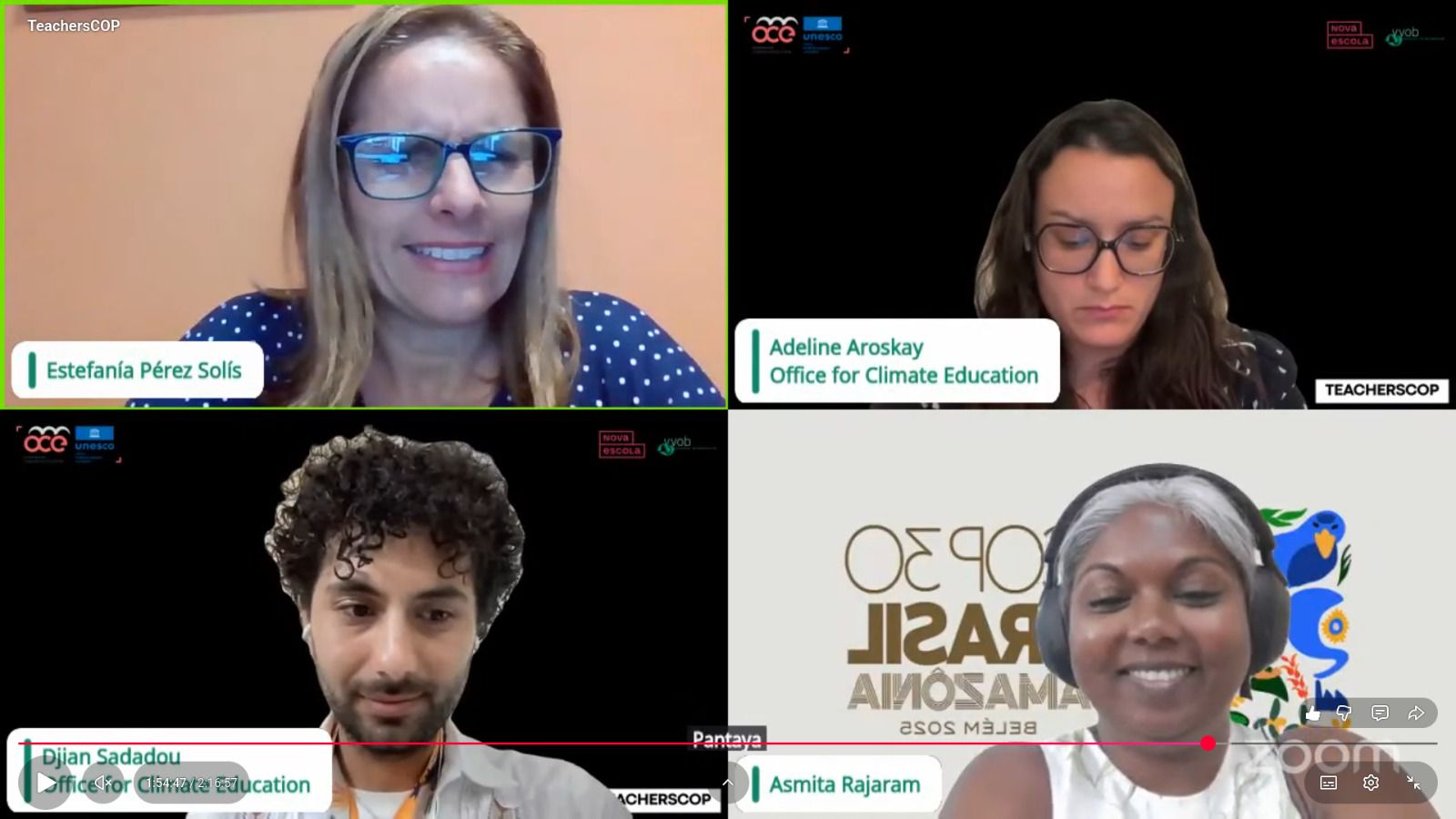 Estefanía Pérez durante la presentación de su proyecto Costa Futura en la Cumbre de Brasil