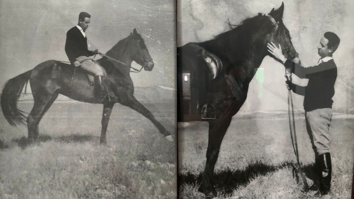 Juan Manuel montando a caballo en los años 60