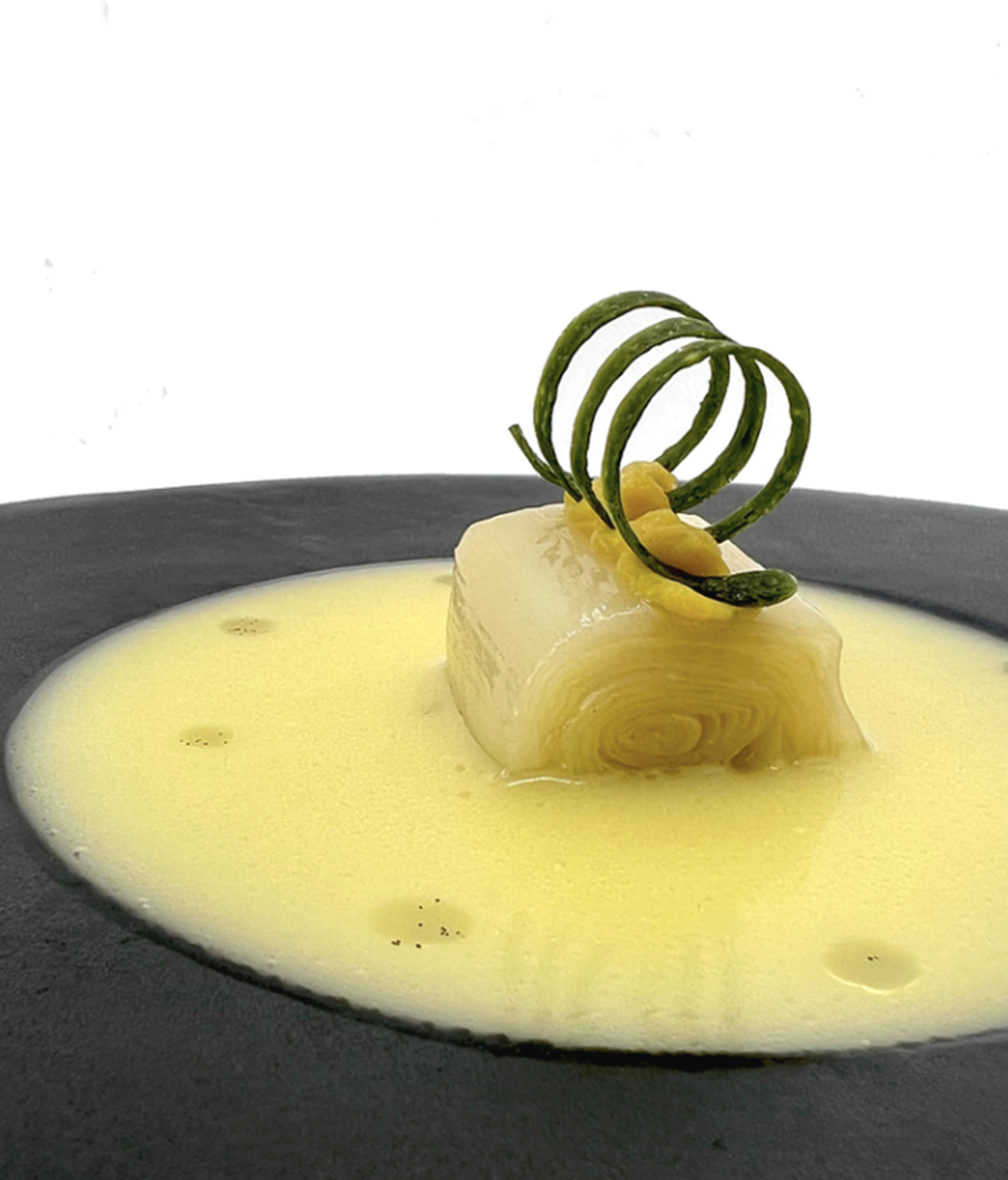 Puerro y Beurre Blanc de Faralá