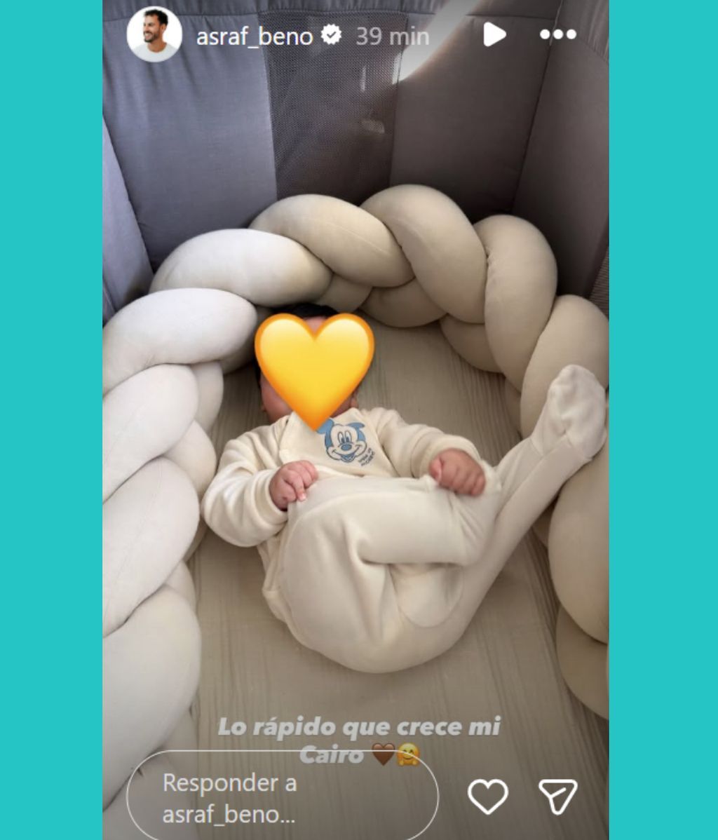Asraf Beno e Isa Pantoja comparten una foto de su hijo Cairo