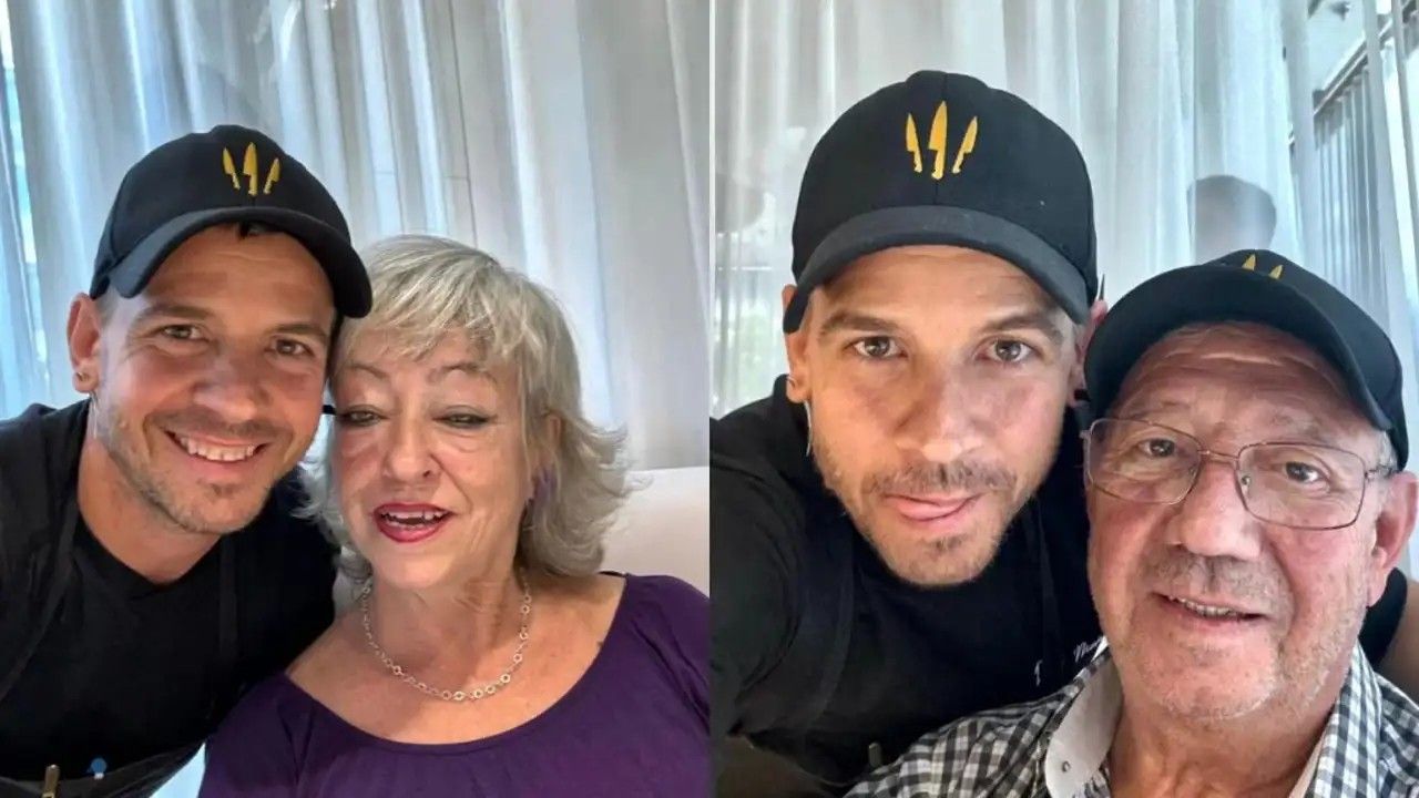 Dabiz Muñoz junto a sus padres, en una imagen de redes sociales