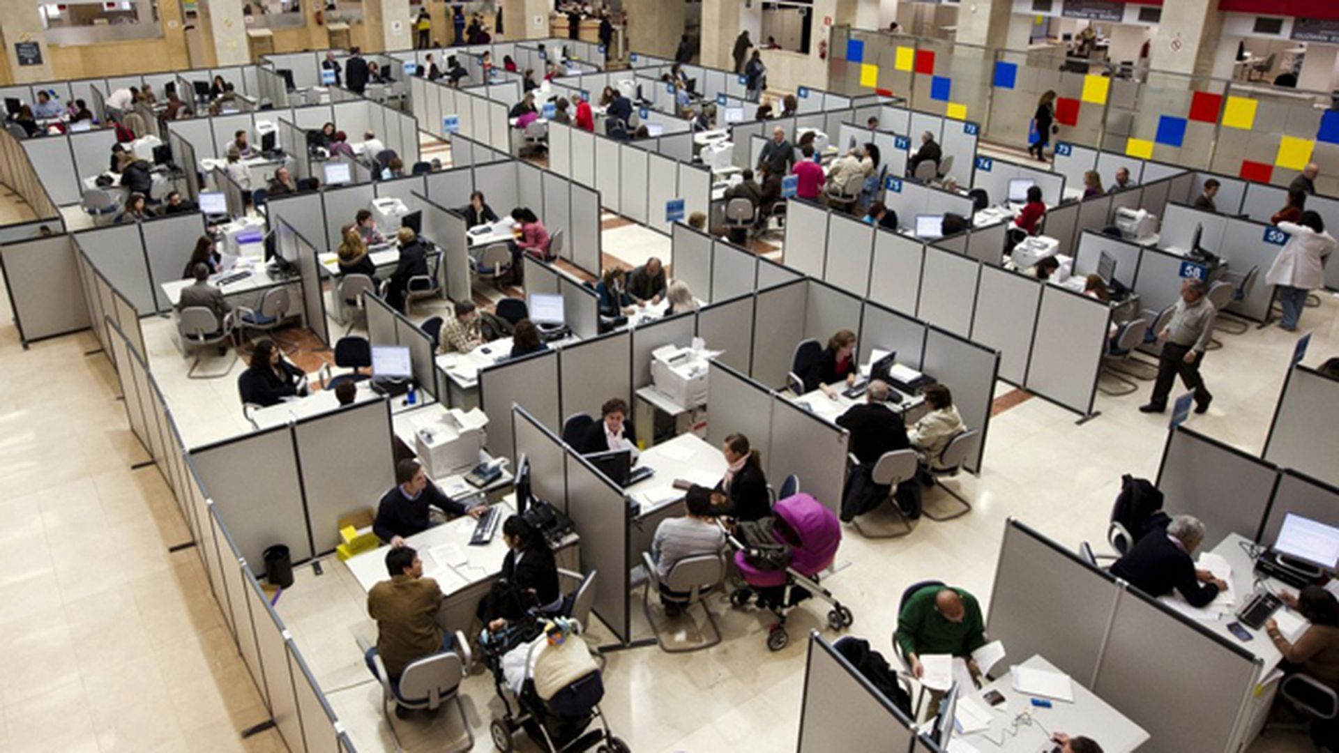 Funcionarios trabajando