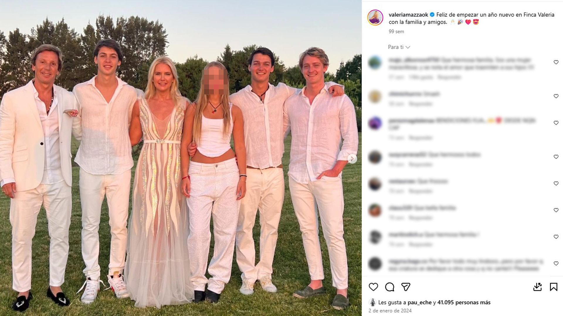 La familia de Valeria Mazza