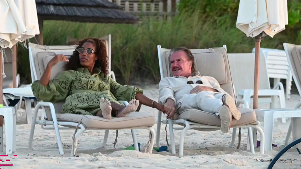 Las imágenes de Bigote Arrocet en el Caribe con su joven novia