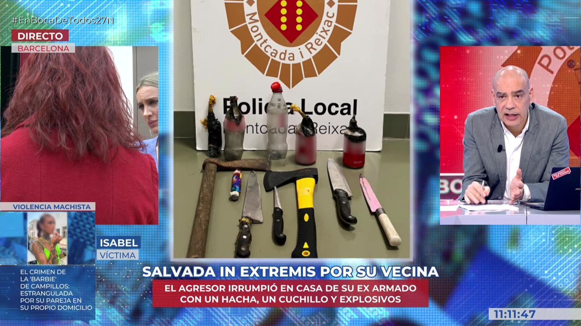 Salvada in extremis por su vecina: su expareja entra en su vivienda armado con explosivos y un hacha