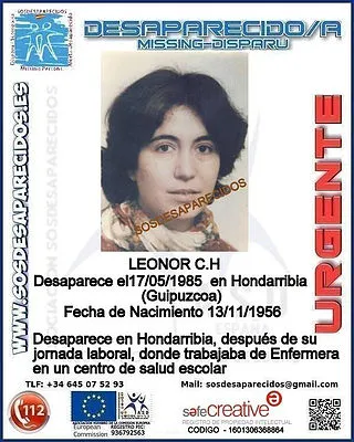 Cartel de búsqueda de Leonor Caro Herrera