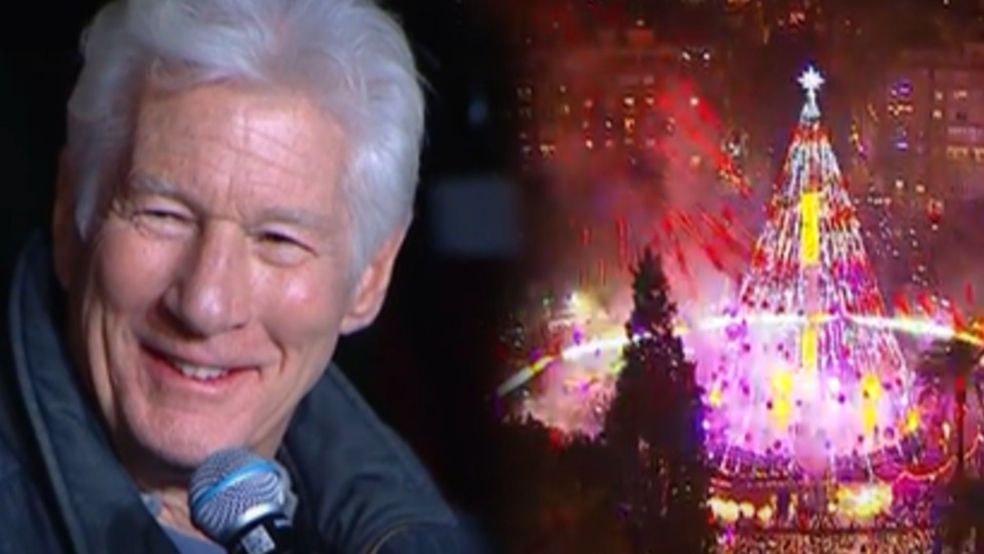 Richard Gere, en el encendido del árbol de Navidad de Murcia: "Sin importar lo que nos digan los malos, somos seres de luz"