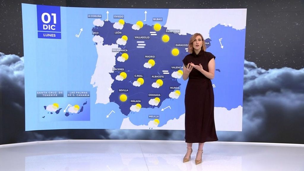 La llegada de un frente frío provoca cielos muy nubosos y precipitaciones en el noroeste peninsular