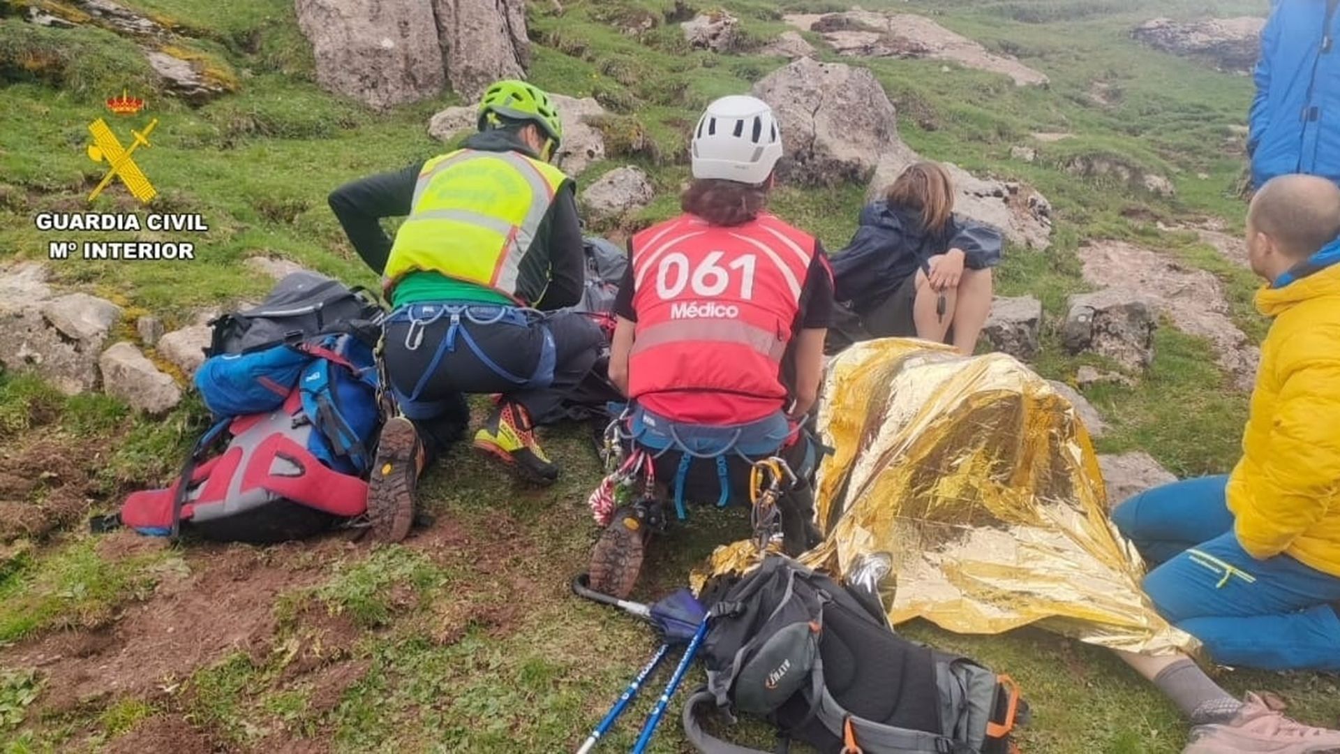 Uno de los senderistas rescatados en el Pirineo