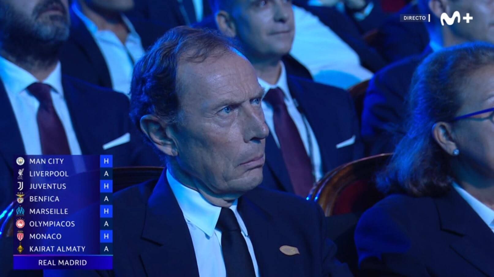 Butragueño, durante el sorteo de la Champions en Monaco.