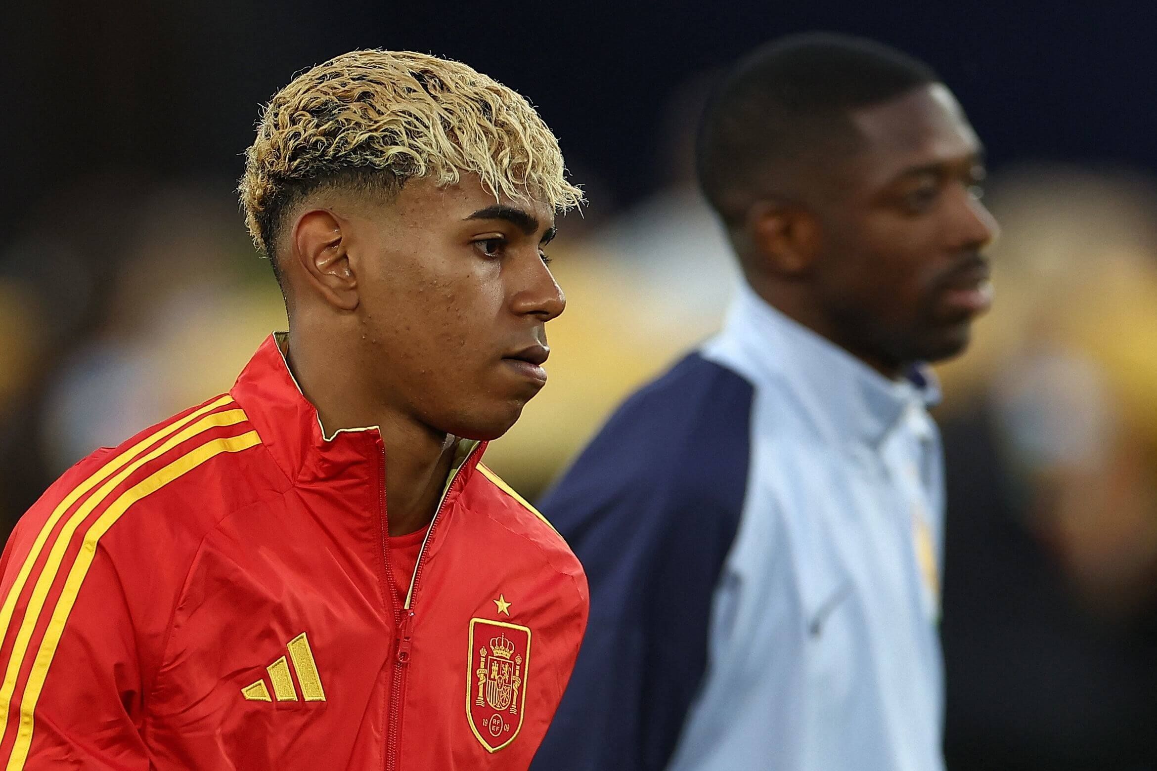  Lamine Yamal junto a Ousmane Dembélé (UEFA)