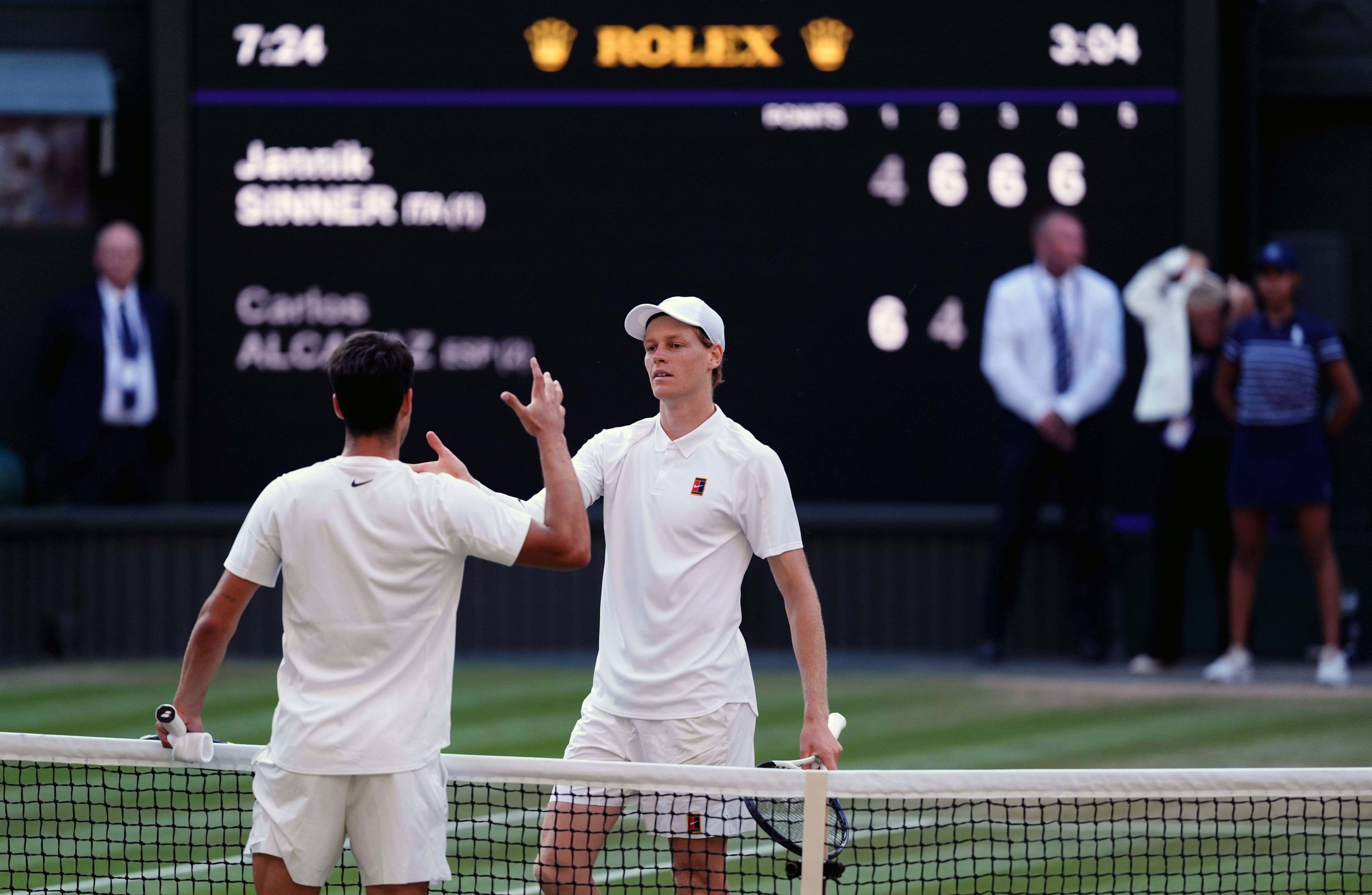 Carlos Alcaraz después de enfrentarse a Jannik Sinner (Cordon Press)