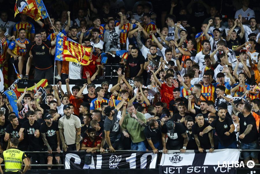 Afición del Valencia CF, en Mestalla.