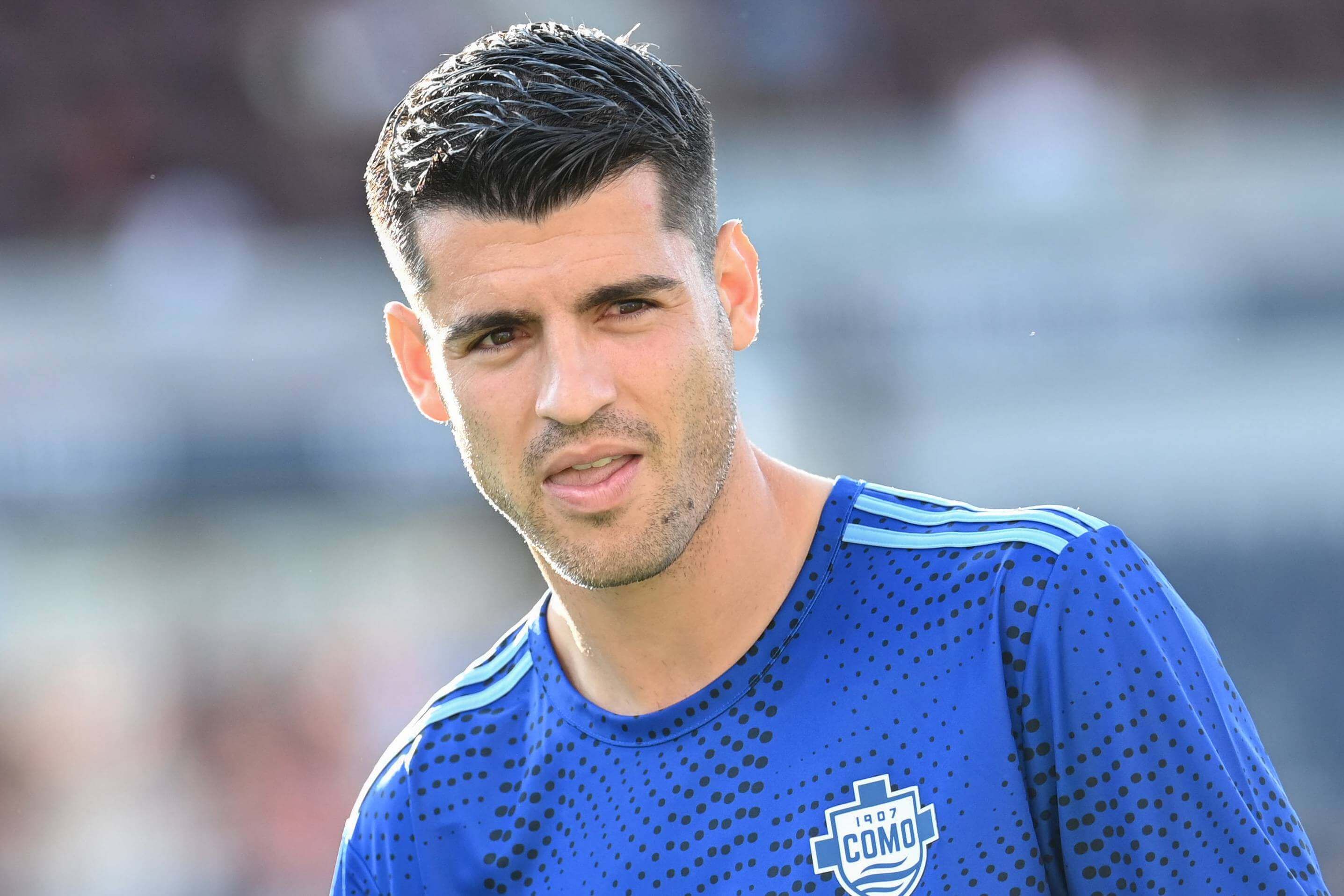  Álvaro Morata, en un partido con el Como 1907.