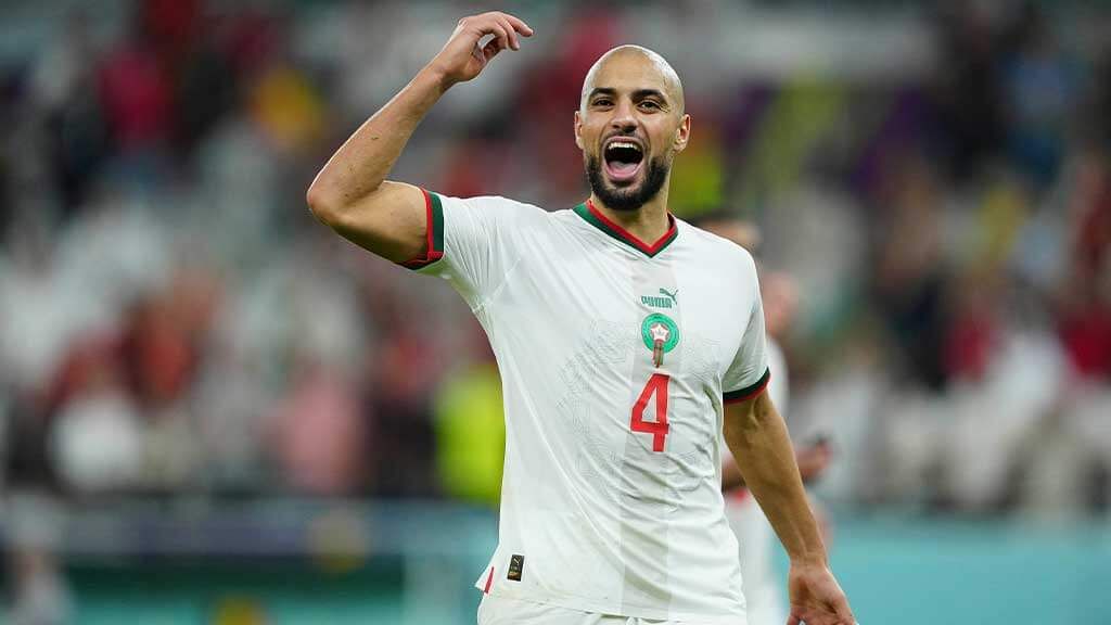 Sofyan Amrabat, con Marruecos.