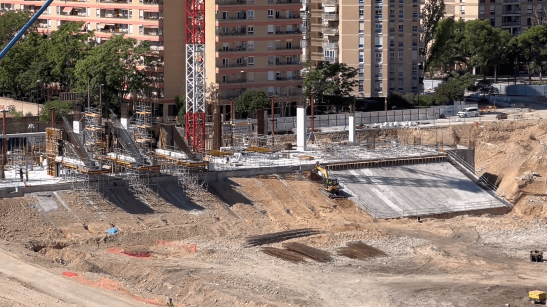  Así avanza la grada sur del estadio del Real Zaragoza (Imagen: @ObrasRomareda).