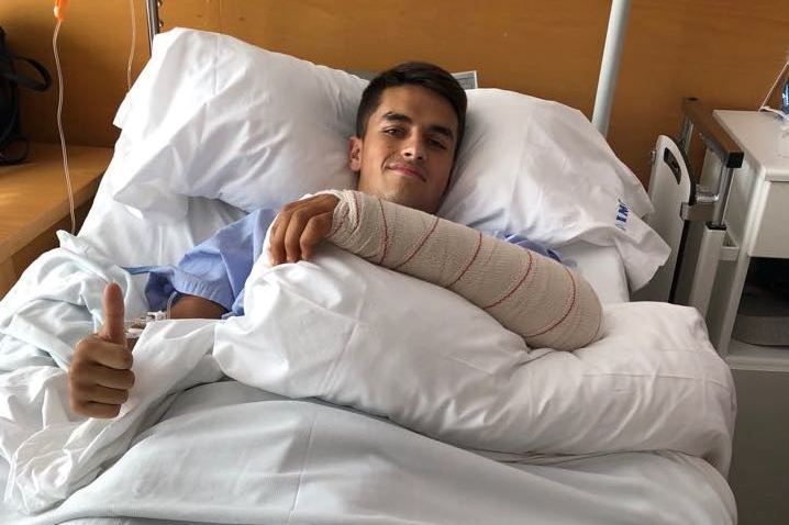  Beñat Prados, en su anterior lesión de brazo.