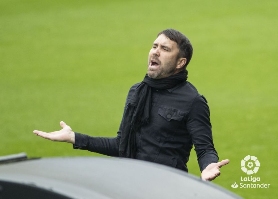 Eduardo Coudet, durante el Celta-Alavés.
