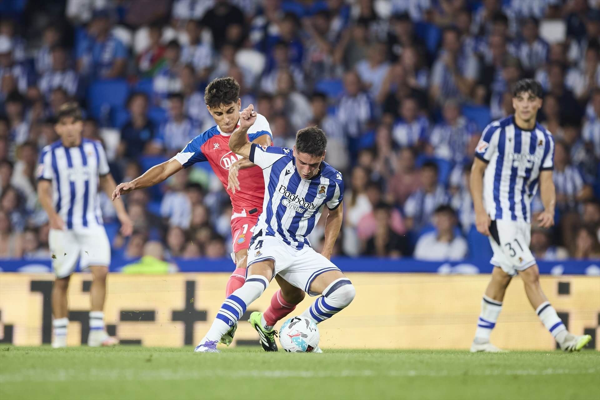 Jon Gorrotxategi, en el Real Sociedad - Espanyol.