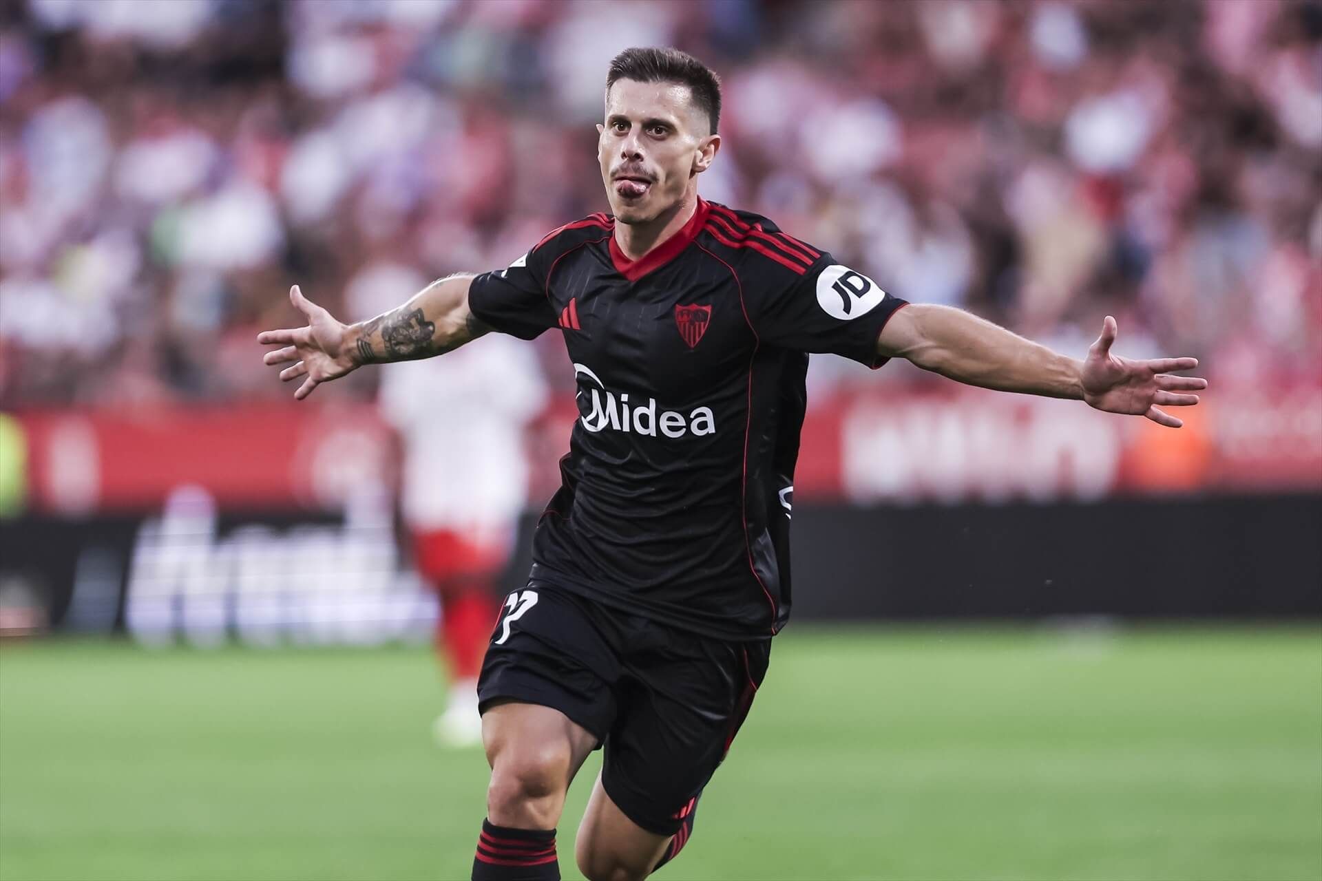 Alfon celebra su gol al Girona