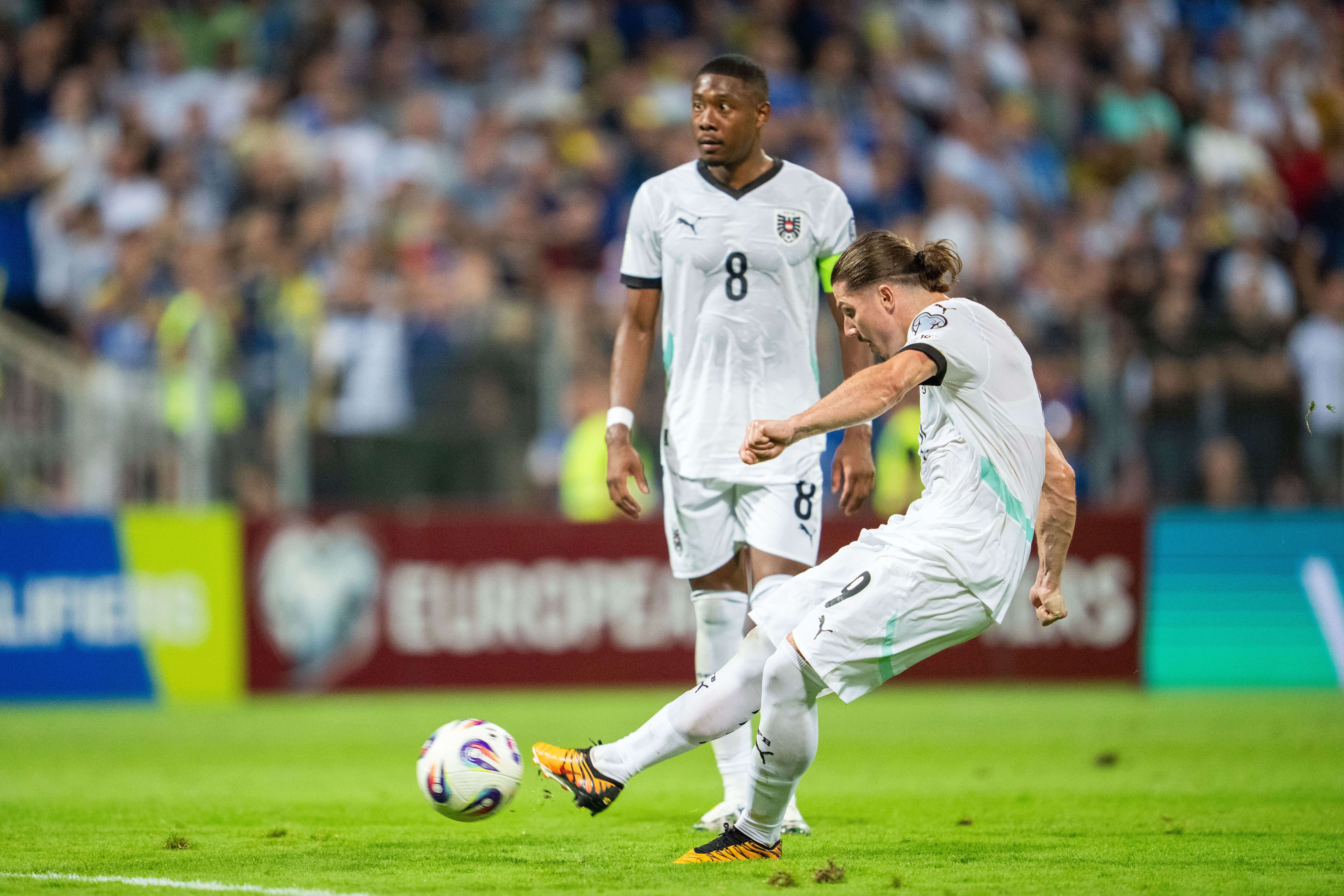  David Alaba en el partido con Austria (Europa Press)