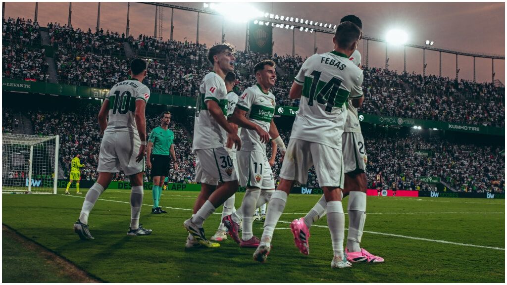  La celebración del gol de Rodrigo Mendoza. (@elchecf)