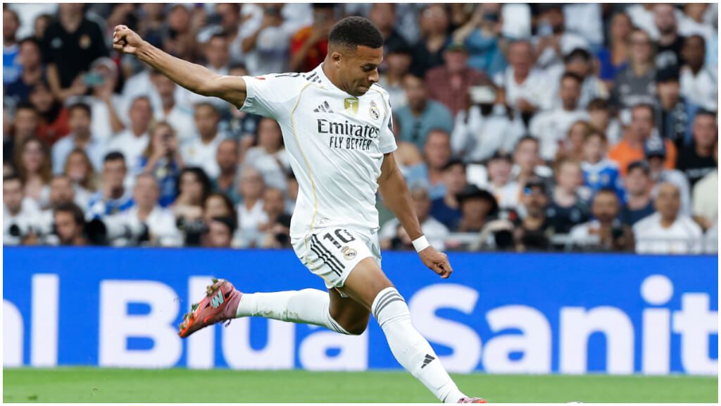 Kylian Mbappé, durante el Real Madrid - RCD Mallorca. (EFE)