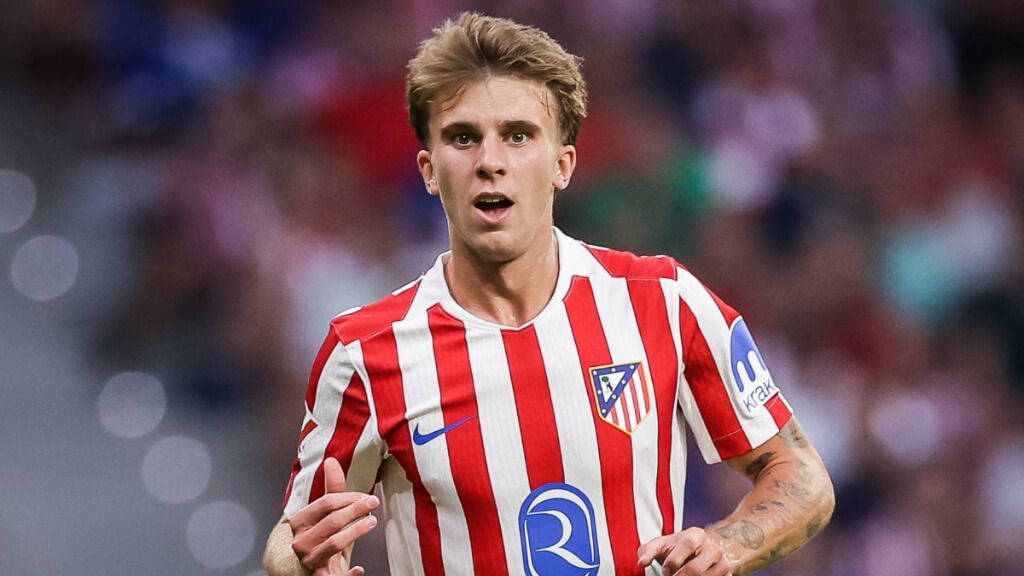  Pablo Barrios, durante un partido con el Atlético de Madrid (foto: Cordon Press).