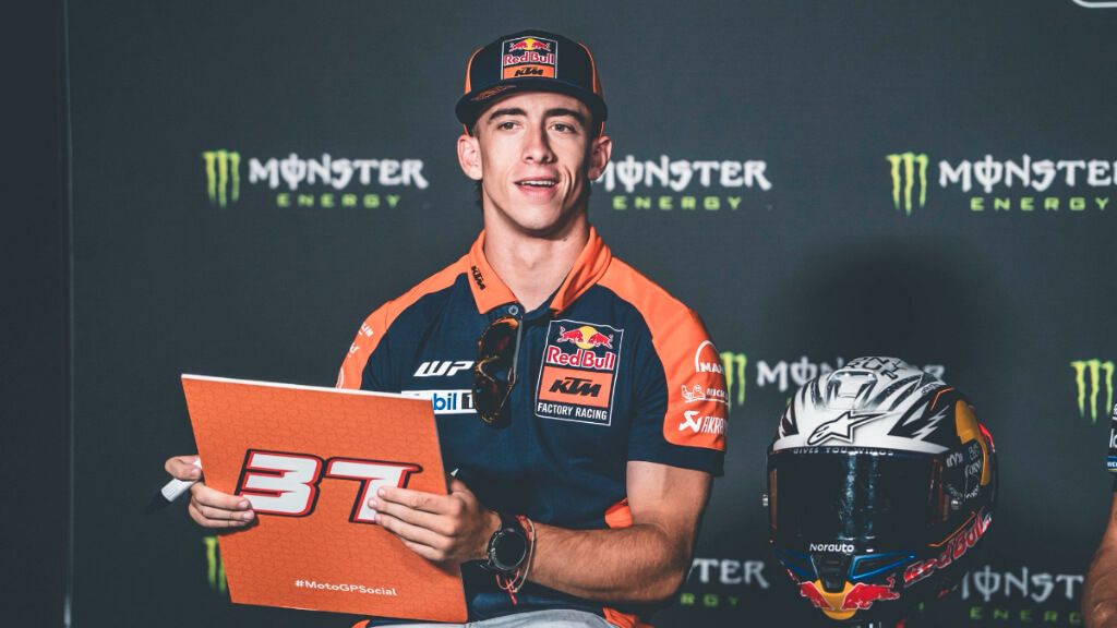 Pedro Acosta, en la rueda de prensa previa al GP de Cataluña (Foto; KTM).