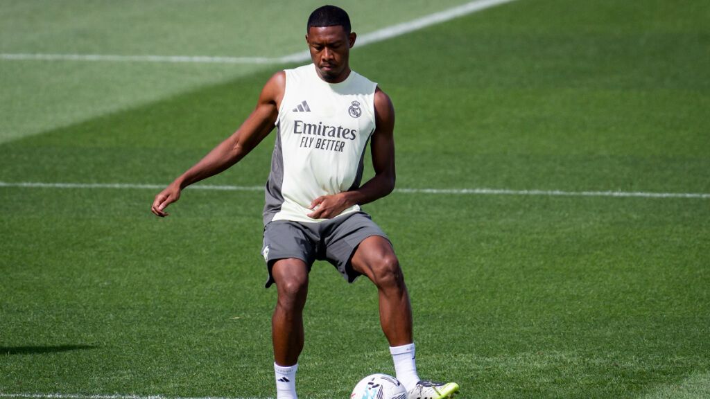  David Alaba en un entrenamiento con el Real Madrid (foto: Cordon Press)