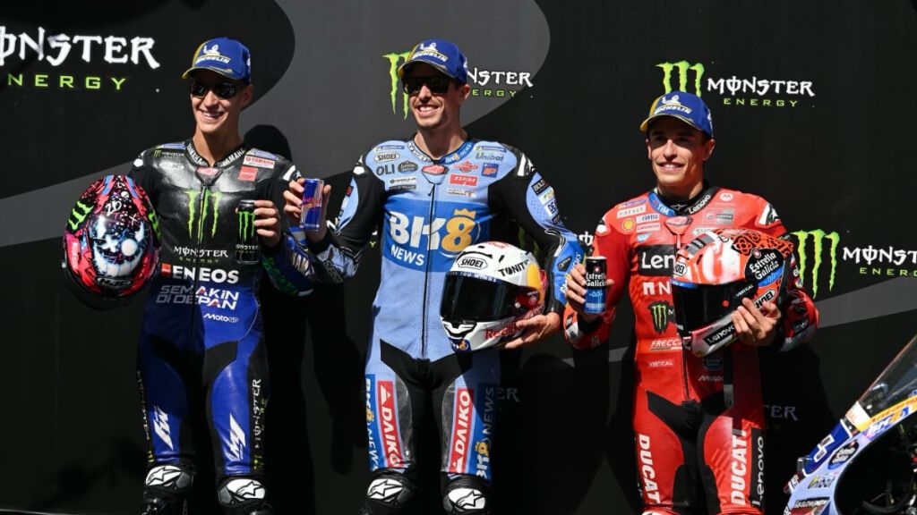 La primera fila del GP de Montmeló, con Álex Márquez en la 'pole'.