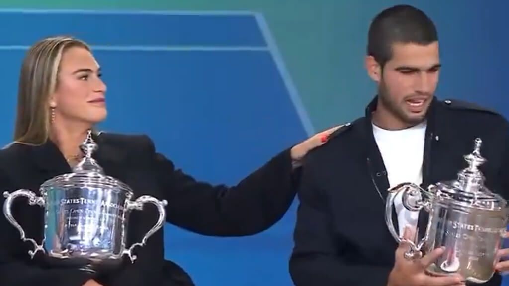  Aryna Sabalenka y Carlos Alcaraz tras ganar el US Open