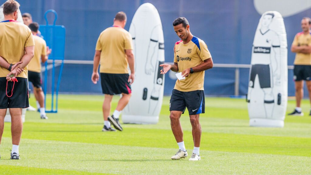  Thiago Alcántara en un entrenamiento del Barcelona (Europa Press)