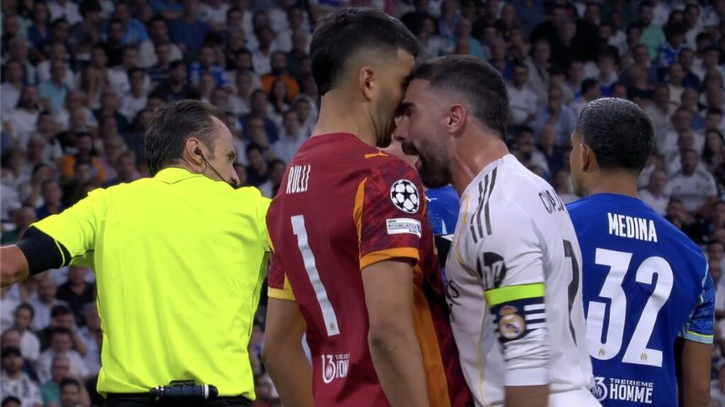  Dani Carvajal en el momento del cabezazo a Rulli (Movistar +)