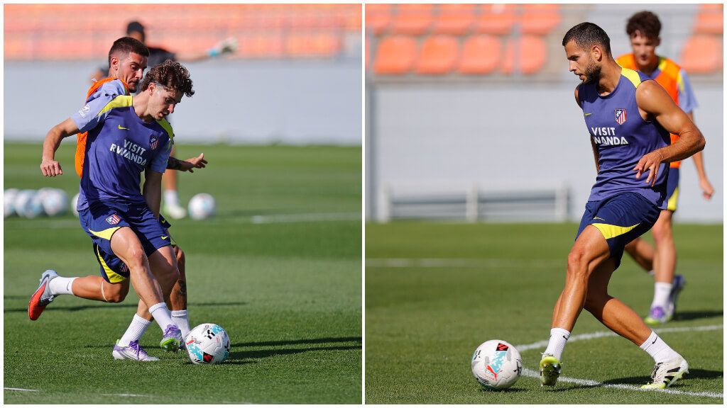 Julián Álvarez y David Hancko entrenan con el grupo en el Atlético de Madrid (Atleti X).
