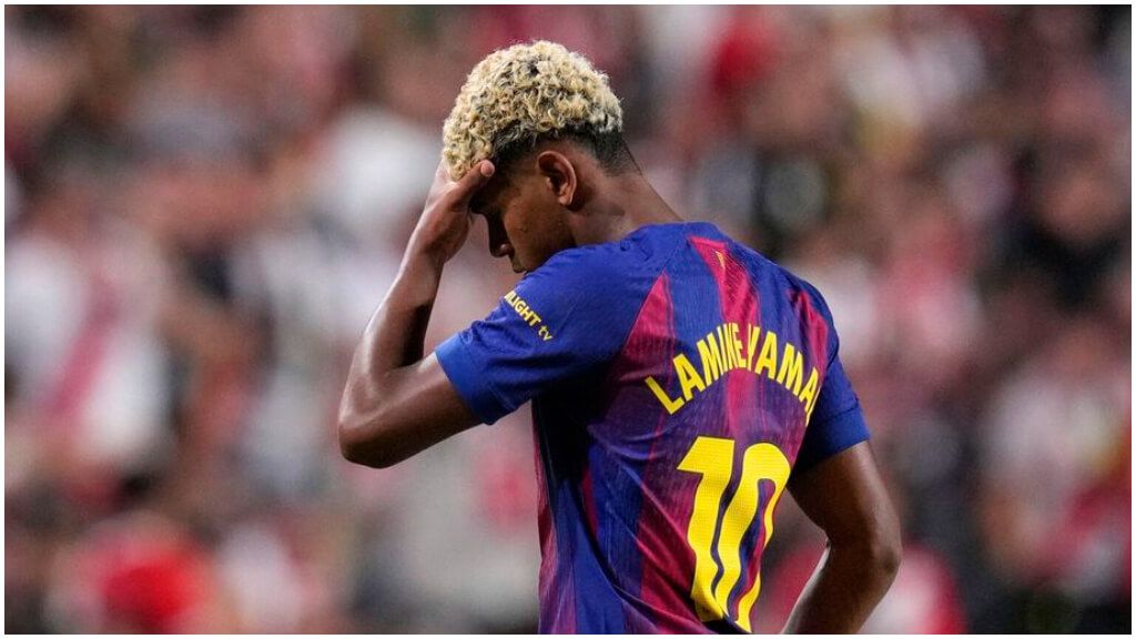  Lamine Yamal, ausente frente al Valencia. (Cordon Press)