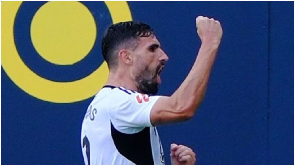  El gol de Antonio Puerta ante el Cádiz. (LaLiga Hypermotion)