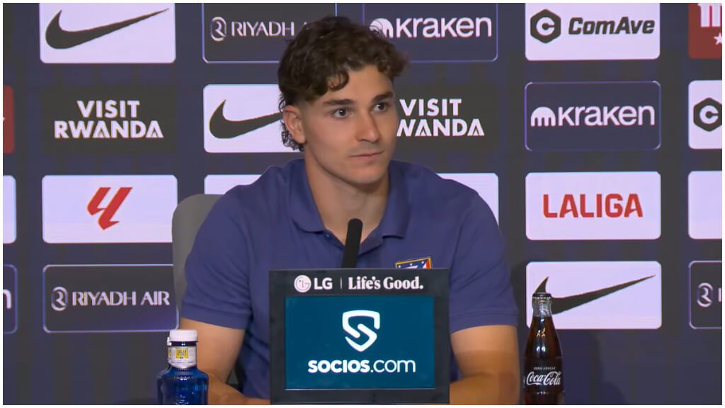 Julián Álvarez, en rueda de prensa. (LaLiga)