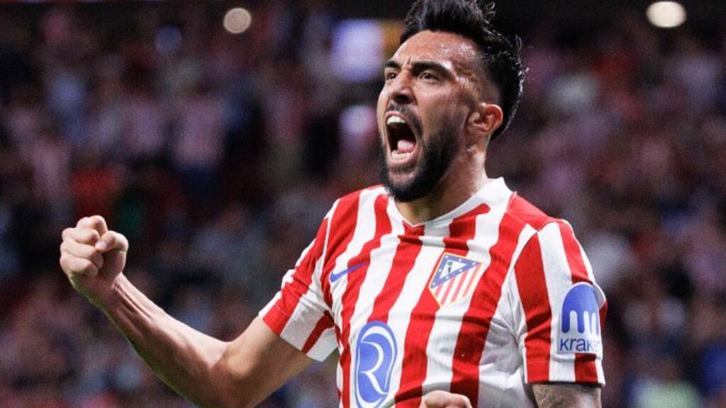Nico González, celebrando su primer gol con el Atlético de Madrid (LALIGA)