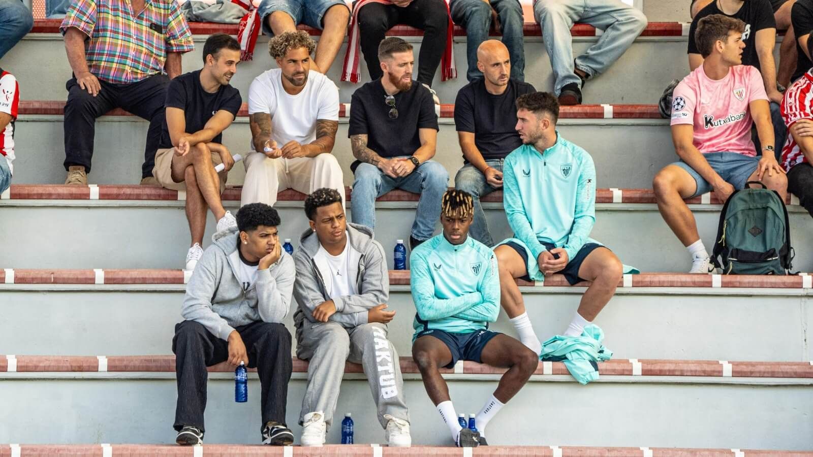  Iker Muniain, Aymeric Laporte y Nico Williams en Lezama.