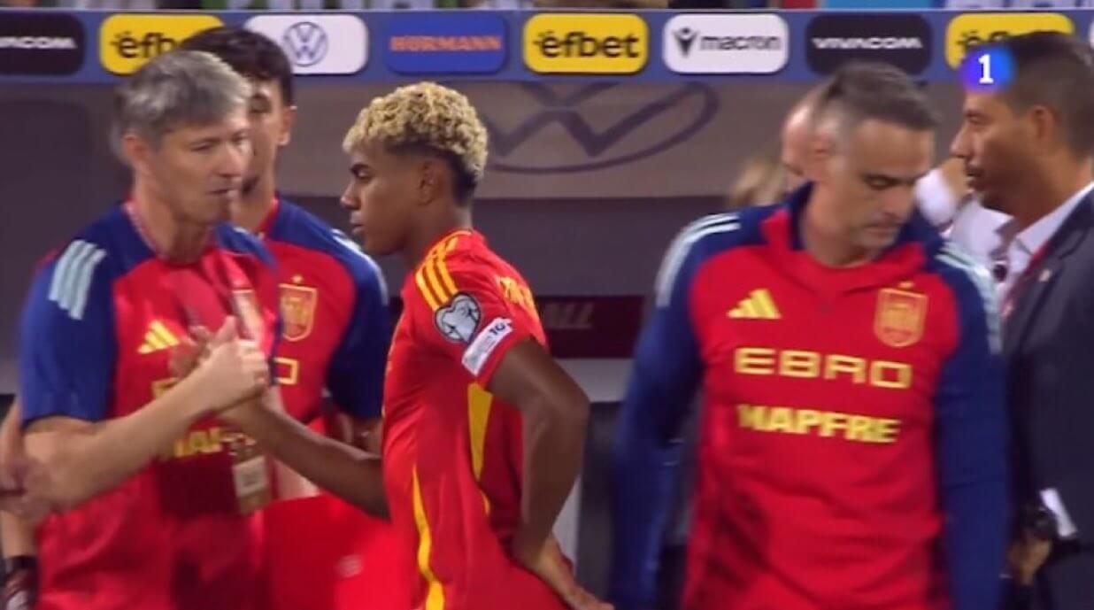 Lamine Yamal y sus molestias en el cambio (RTVE)