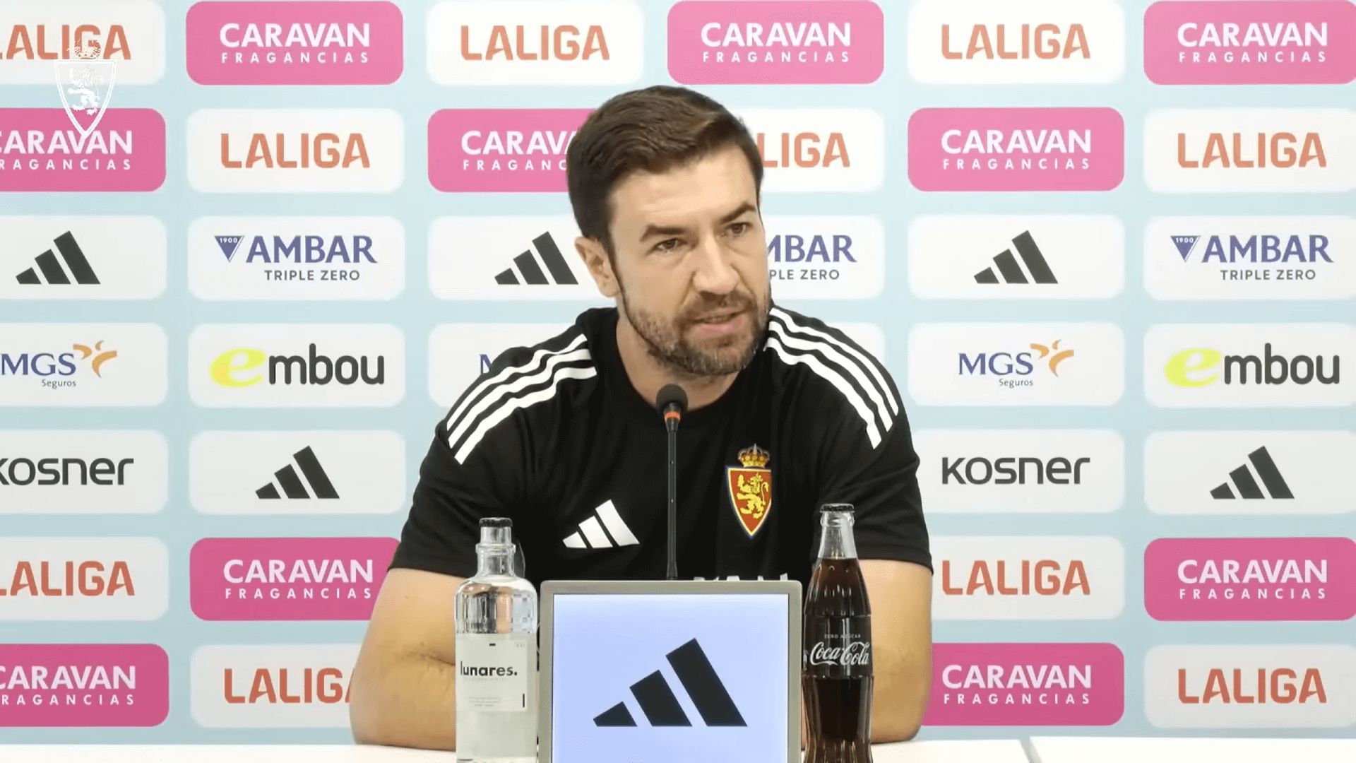  Gabi Fernández, en rueda de prensa con el Real Zaragoza.
