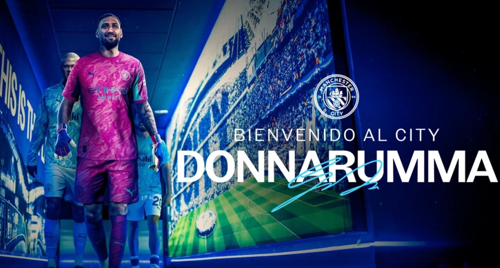 Gigi Donnarumma, nuevo portero del Manchester City (Foto: @ManCity).