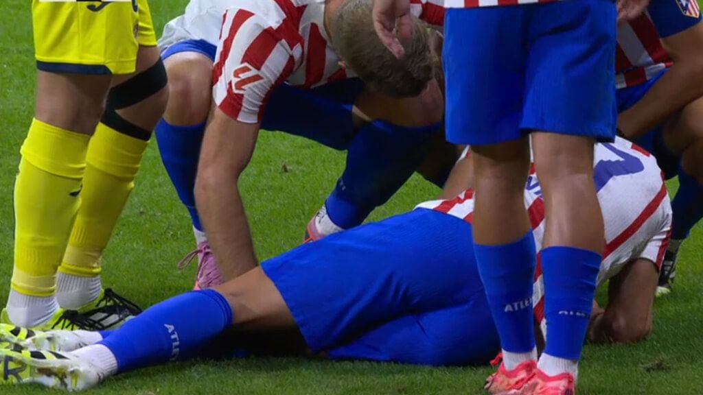  Hancko lesionado contra el Villarreal (Fuente: Movistar)
