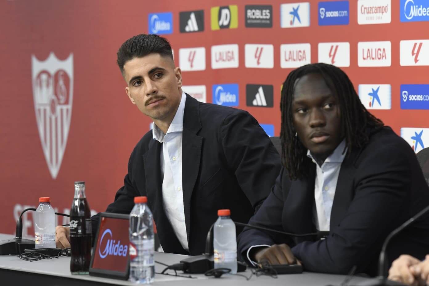  Fabio Cardoso y Batista Mendy, durante su presentación.