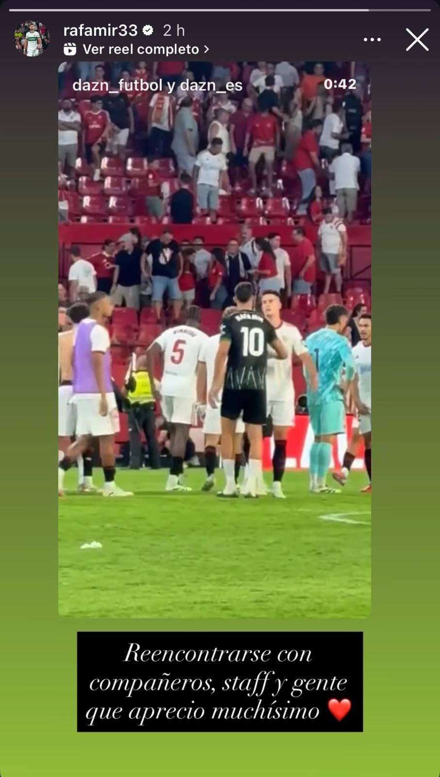  El mensaje publicado por Rafa Mir.